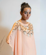 Thumbnail for Timaraa Coral Peach Ombre Embellished Kaftan Dress - Dista