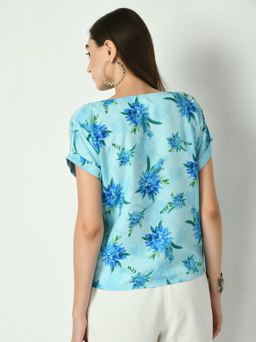 Myshka Women's Blue Printed Top - Distacart