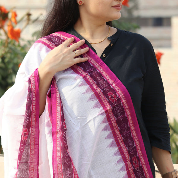 Pink Sambalpuri Dupatta