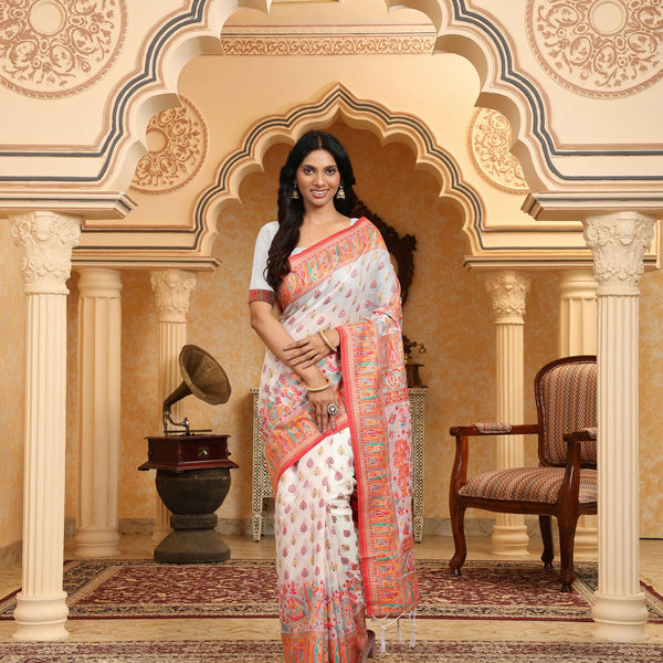 Astita Linen Cotton(Woven Work) Multicolour Saree