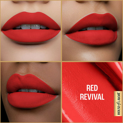 Lakme Ultimate Glam Matte Liquid Lipstick - Red Revival - Distacart