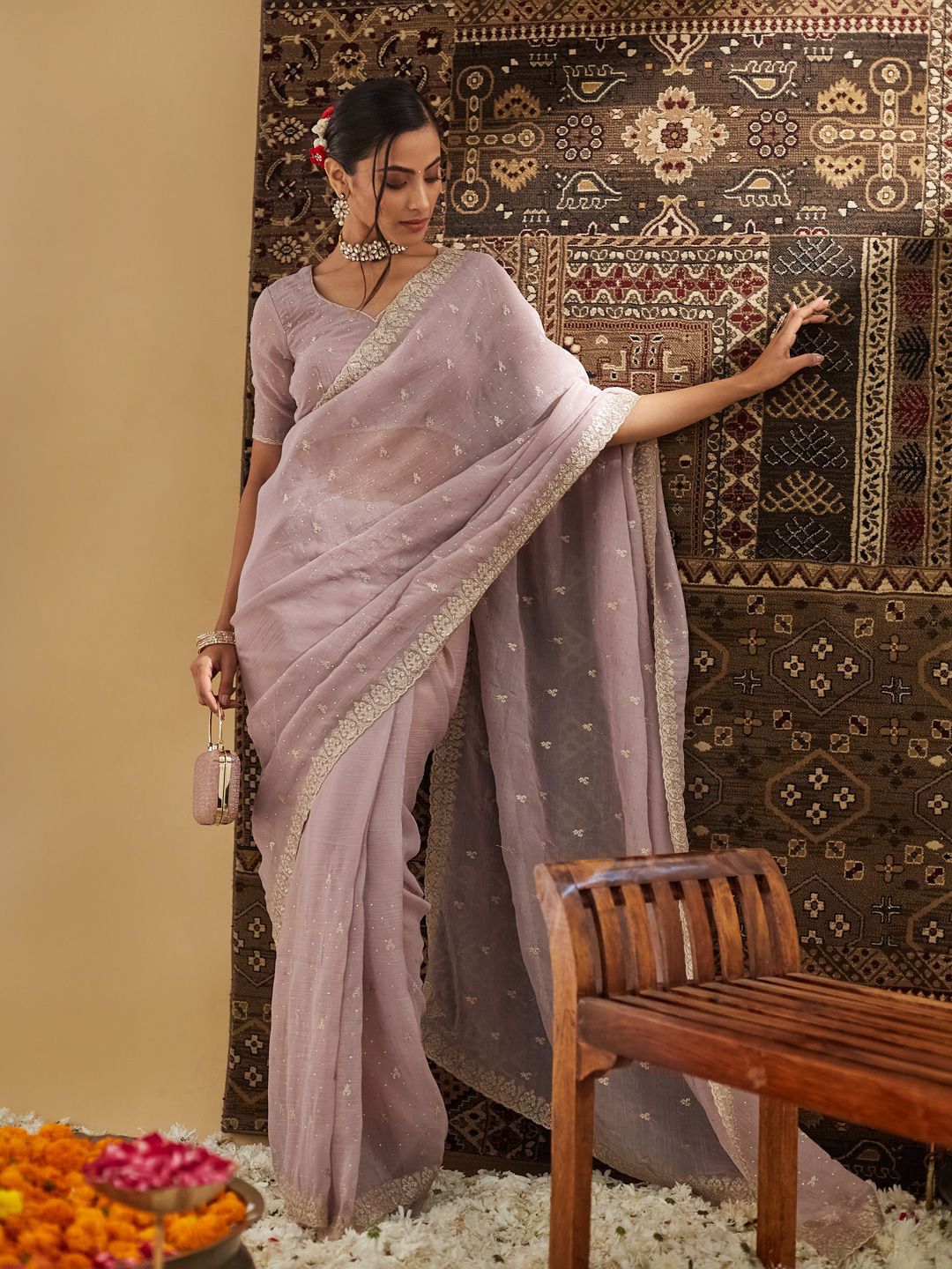 kasee Embellished Embroidered Pure Silk Saree - Distacart