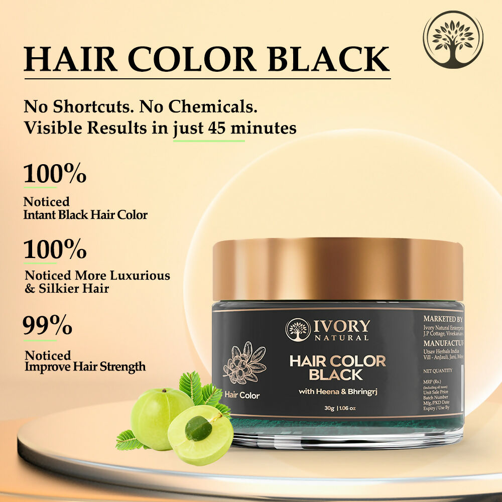 Ivory Natural Black Hair Color - Plant-Based Natural Hair Color - Both For Men Women - Distacart