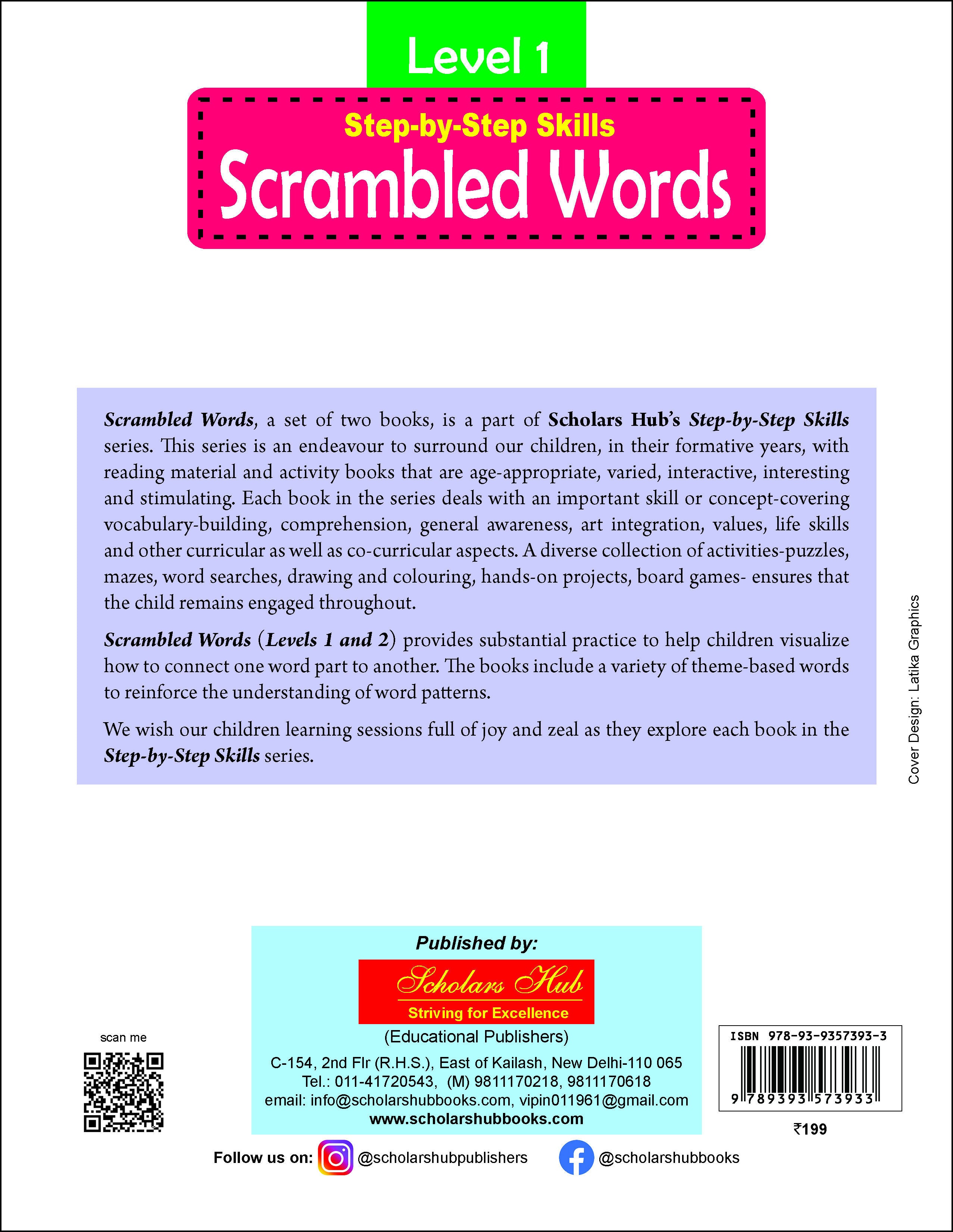 Step By Step Skills Scrambled Words-1(Tearble Colourful Worksheets) - Dista