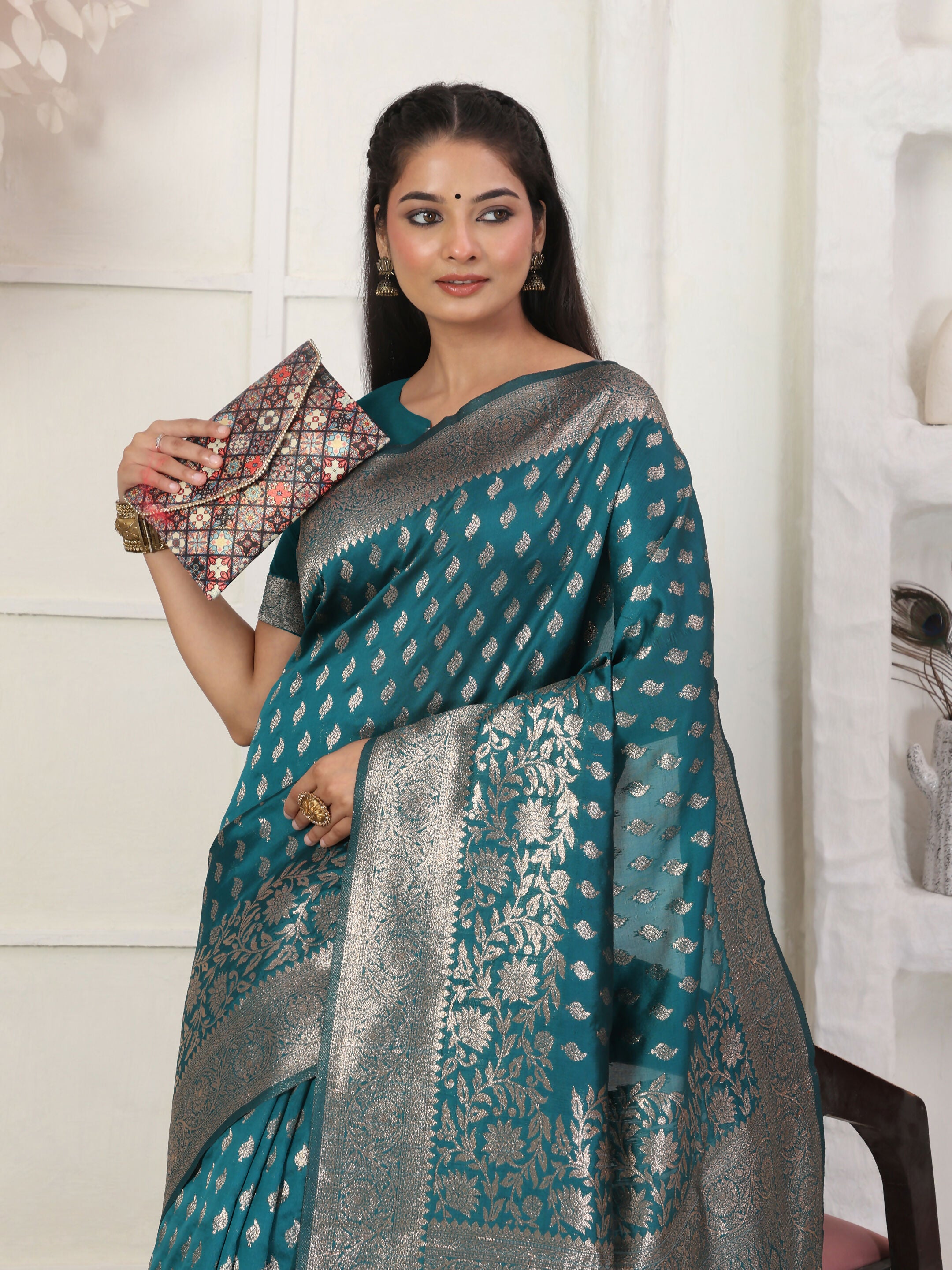 Astita Lichi Silk Rama Saree