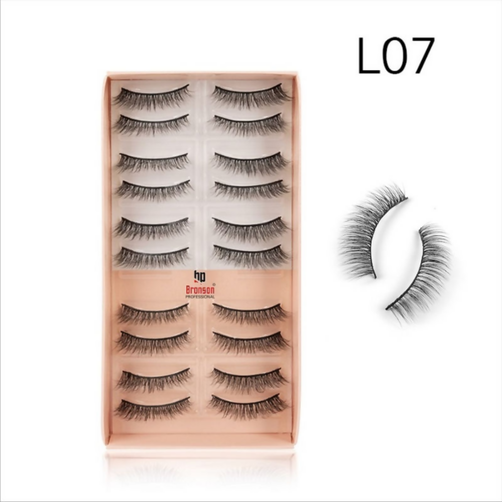 Bronson Professional Eyelash Set 3d False Long And Natural Eye Makeup - L07 - Dista