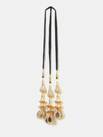 Thumbnail for Ruby Raang Gold Gota Pati Work And Black Thread And Mirrors With Gold Stones - Distacart