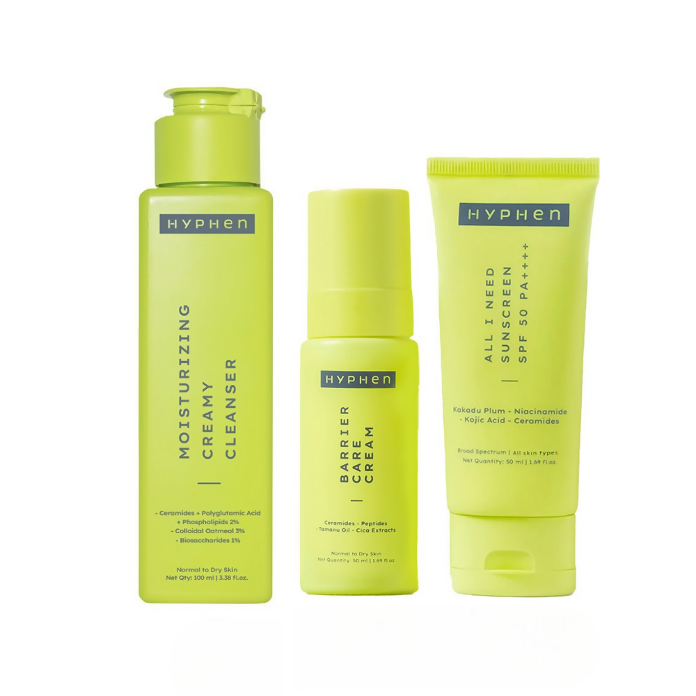 Hyphen By Kriti Sanon CMS (Cleanser, Moisturizer, Sunscreen) Normal to Dry Skin Combo - Distacart