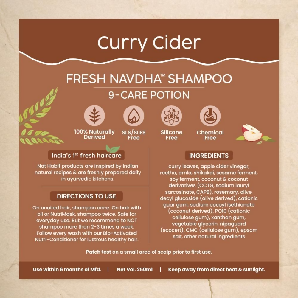 Nat Habit Curry Cider Navdha Shampoo - Distacart