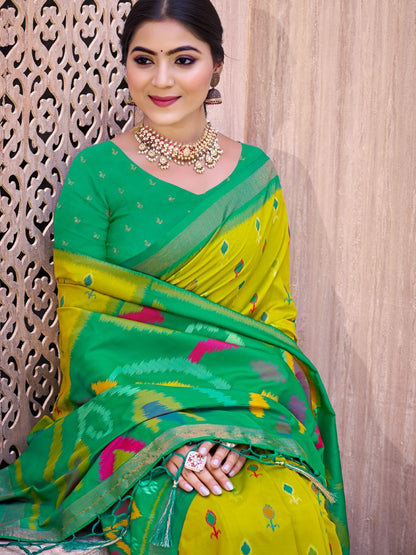 Anaita Olive Silk Saree With Blouse Piece - Distacart