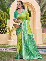 Thumbnail for Anaita Green Silk Saree With Blouse Piece - Distacart
