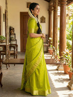 Thumbnail for Anaita Olive Silk Saree With Blouse Piece - Distacart