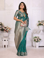 Thumbnail for Aastha Fashion Light Green Soft Organza Silk Weaving Saree - Distacart