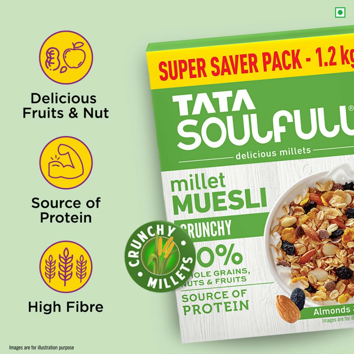 Tata Soulfull Millet Muesli Crunchy Breakfast Cereals - Distacart