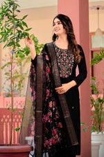 Thumbnail for Hand Embroidered Kurta With Pant & Dupatta Premium Luxury, Multicolor - Hiral Fashion - Distacart
