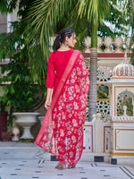 Thumbnail for Hand Embroidered Kurta With Pant & Printed Dupatta Luxury Premium, Multicolor - Hiral Fashion - Dista