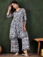 Thumbnail for Sangria Printed Kurta With Palazzo