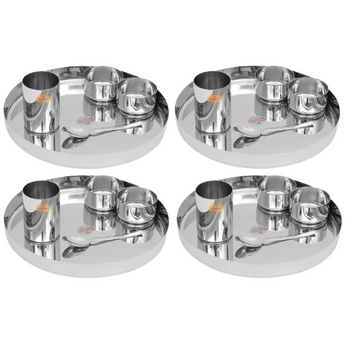 Vinod Stainless Steel 20 Pc Solid Thali Set - Dista
