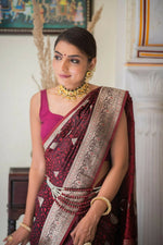 Thumbnail for Preksha Creation Banarasi Soft Silk Women Red Saree - Distacart