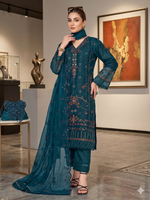 Thumbnail for Teeya Creation Womens New Net With Heavy Embroiedery With Sequence Work Kurta Set - Dista