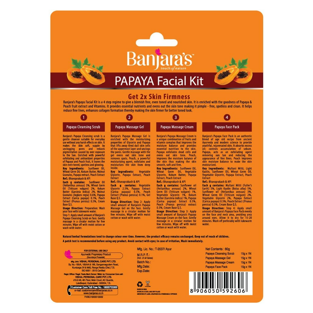 Banjara's Papaya Facial kit (Blister Pack) - Distacart