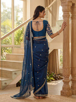 Thumbnail for Lehenga Mart Designer Bollywood Style Party Wear Saree-Skyblue