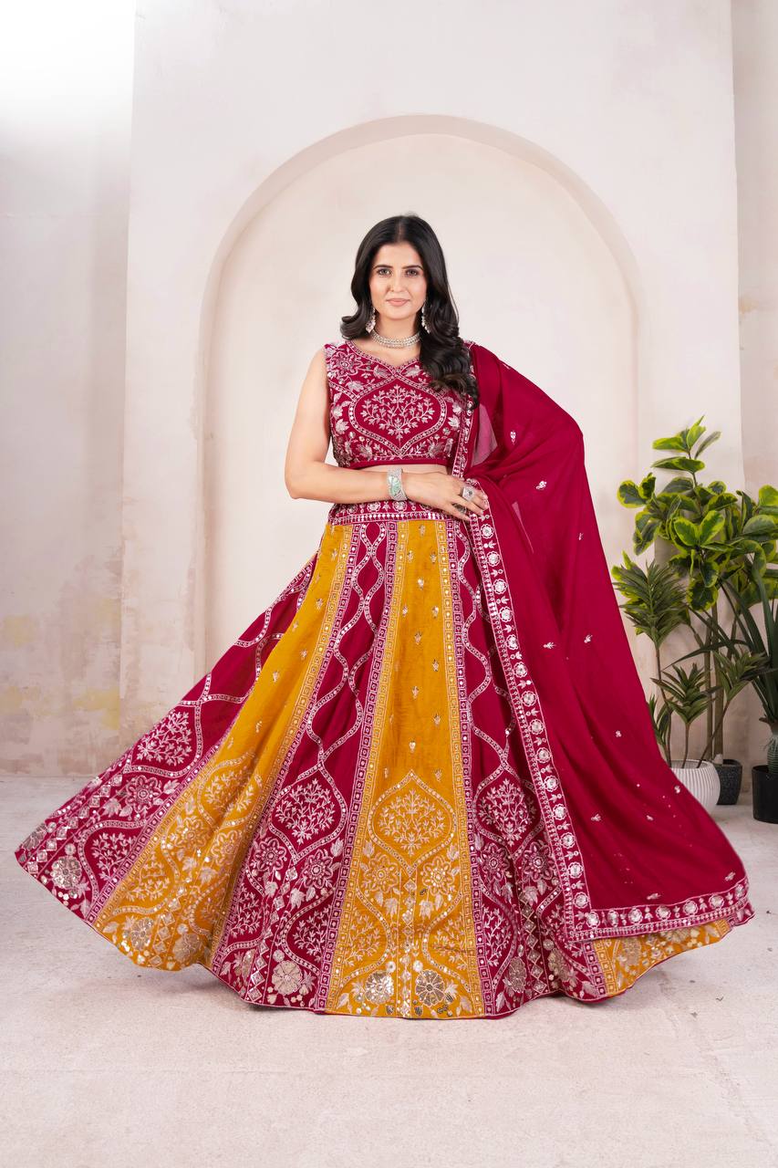 Lehenga Mart Designer Bollywood Style Wedding Wear Lehenga Choli-Pink - Dista