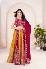 Thumbnail for Lehenga Mart Designer Bollywood Style Wedding Wear Lehenga Choli-Pink - Dista