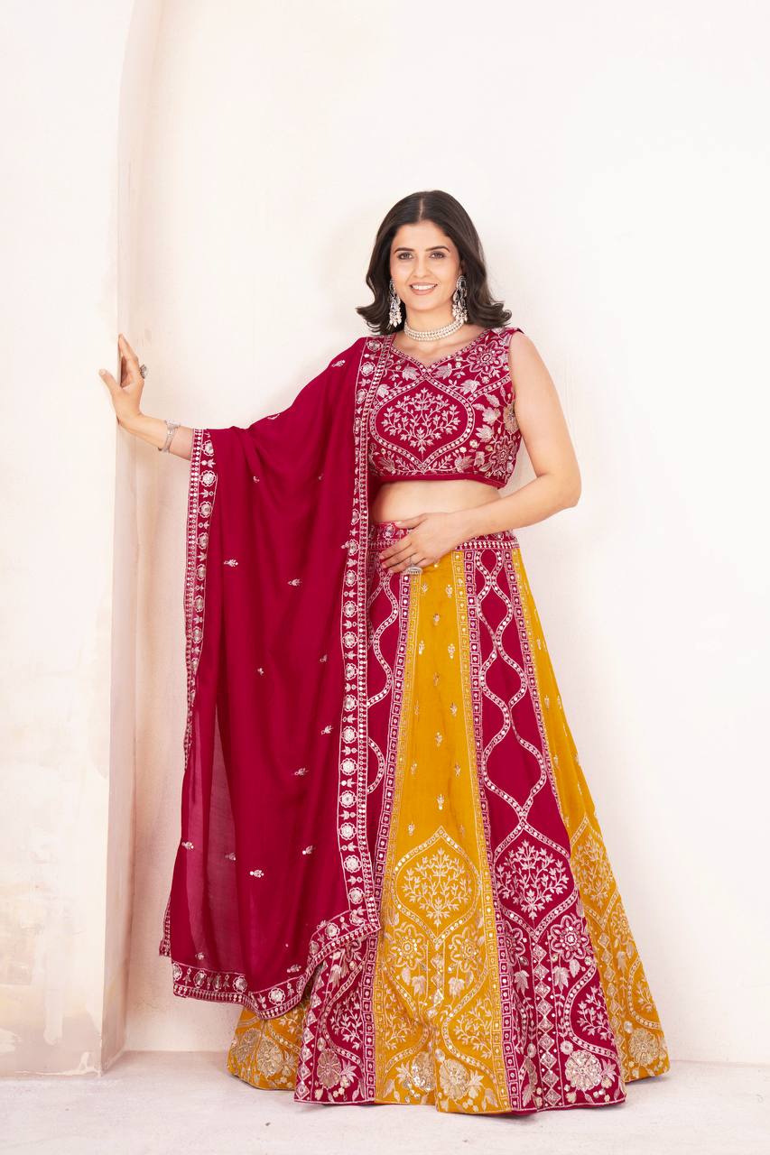 Lehenga Mart Designer Bollywood Style Wedding Wear Lehenga Choli-Pink - Dista