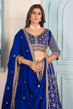Thumbnail for Lehenga Mart Designer Bollywood Style Wedding Wear Lehenga Choli - Blue