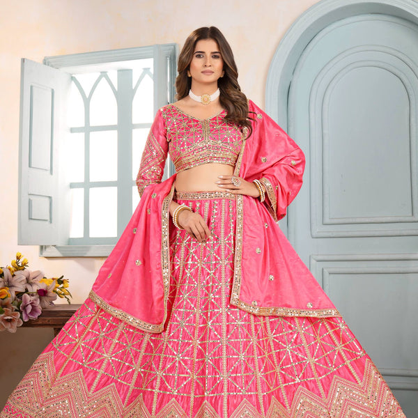 Lehenga Mart Designer Bollywood Style Wedding Wear Lehenga Choli - Pink - Distacart