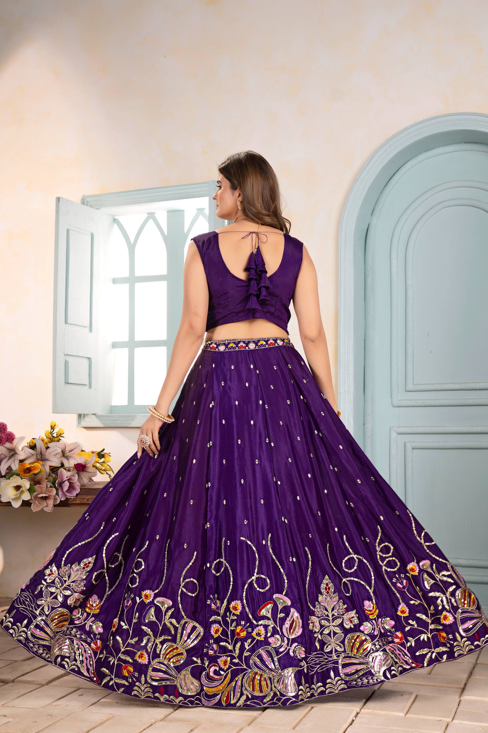 Lehenga Mart Designer Bollywood Style Wedding Wear Lehenga Choli - Purple