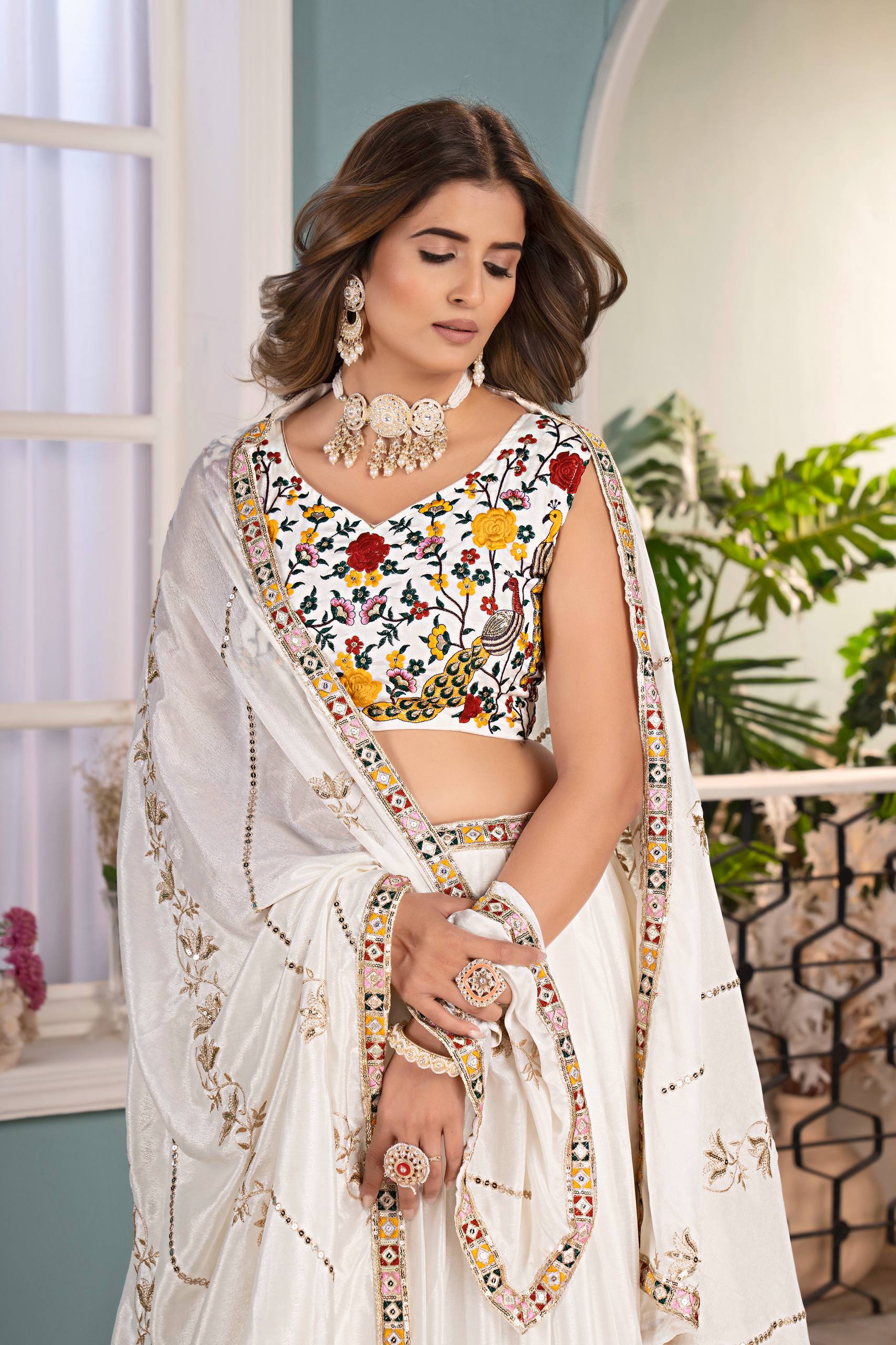 Lehenga Mart Designer Bollywood Style Wedding Wear Lehenga Choli - White - Distacart