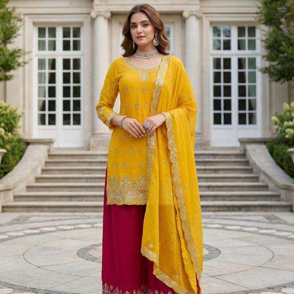 Lehenga Mart Designer Ready To Wear Salwar Suit Dupatta For Women-Yellow - Distacart