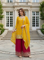 Thumbnail for Lehenga Mart Designer Ready To Wear Salwar Suit Dupatta For Women-Yellow - Distacart