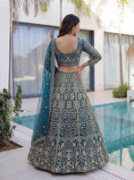 Thumbnail for Lehenga Mart Designer Wedding Wear Lehenga Choli-Blue - Dista