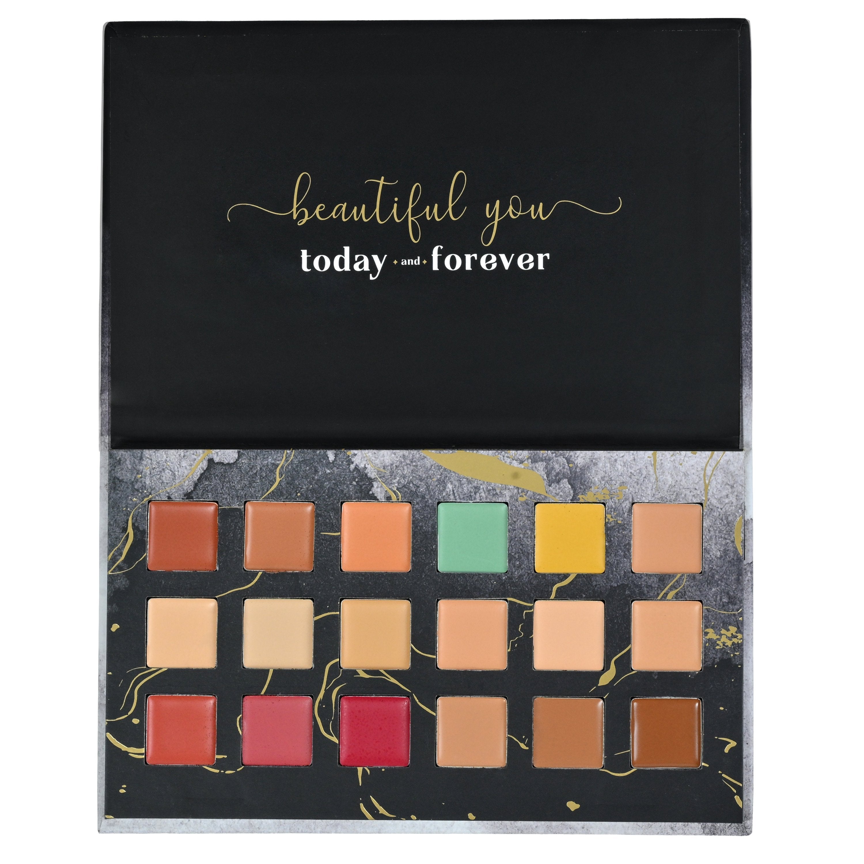 Aflairza One for All Palette, 4-in-1 Foundation, Concealer, Blush & Contour, All-in-One Face Palette for Effortless Beauty 56g