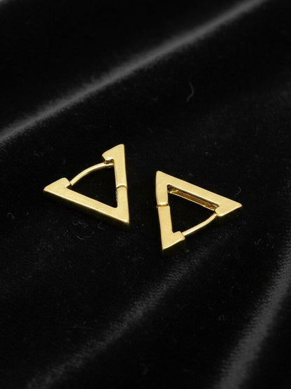 NVR Men's Gold Plated Geomatric Shaped Stud Earrings - Distacart