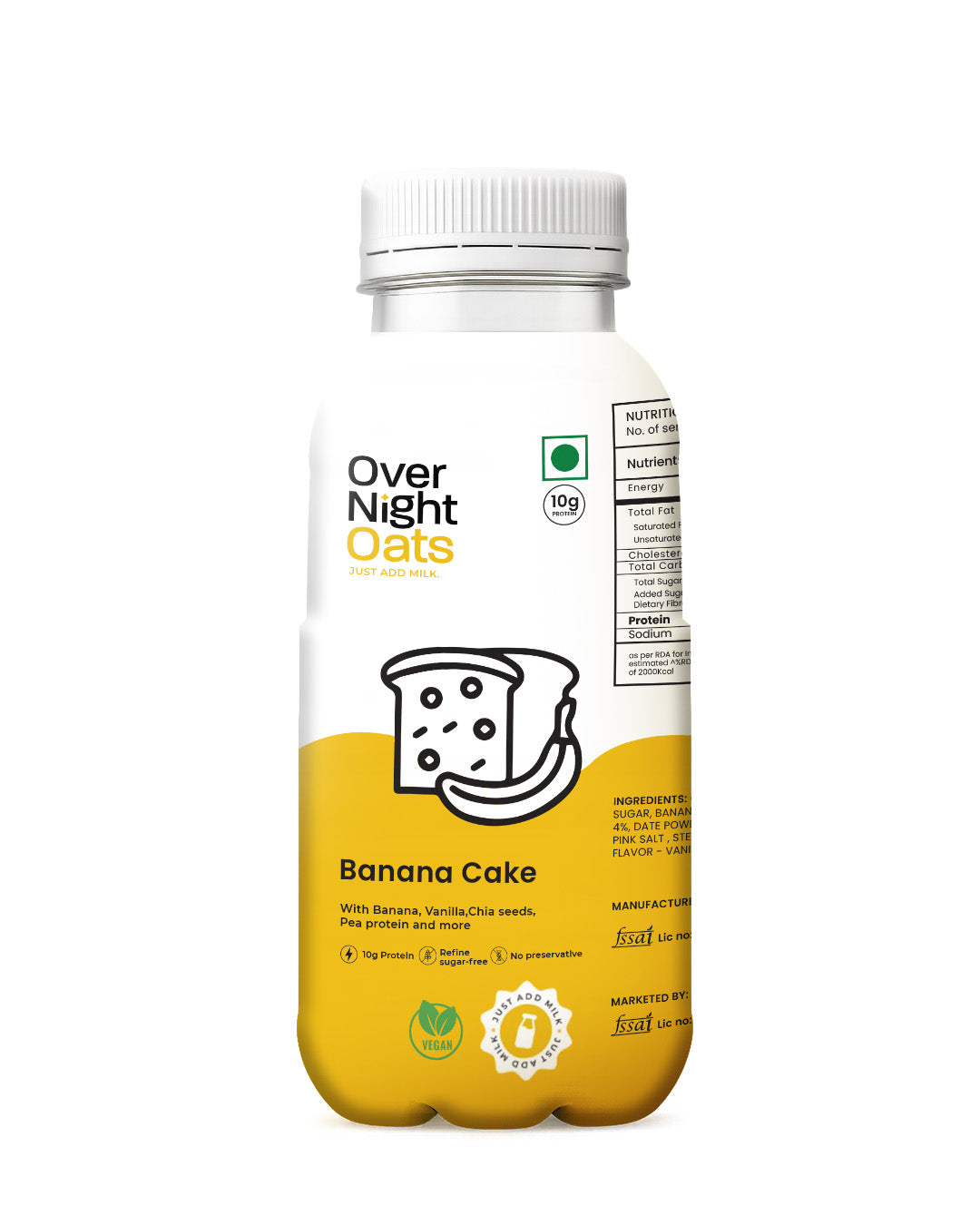 OverNightOats Vegan Banana Cake Oatmeal