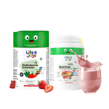 Little Joys Multivitamin Gummies & Nutrimix Immunity Boosting Kit Strawberry 2 Years + - Distacart