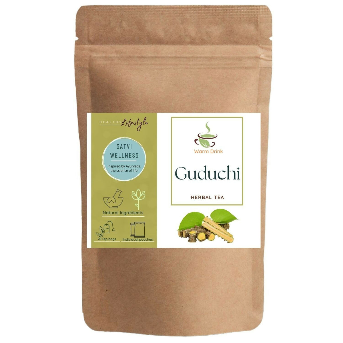 Satvi Wellness Guduchi Tea | Natural Giloy Tea Bags