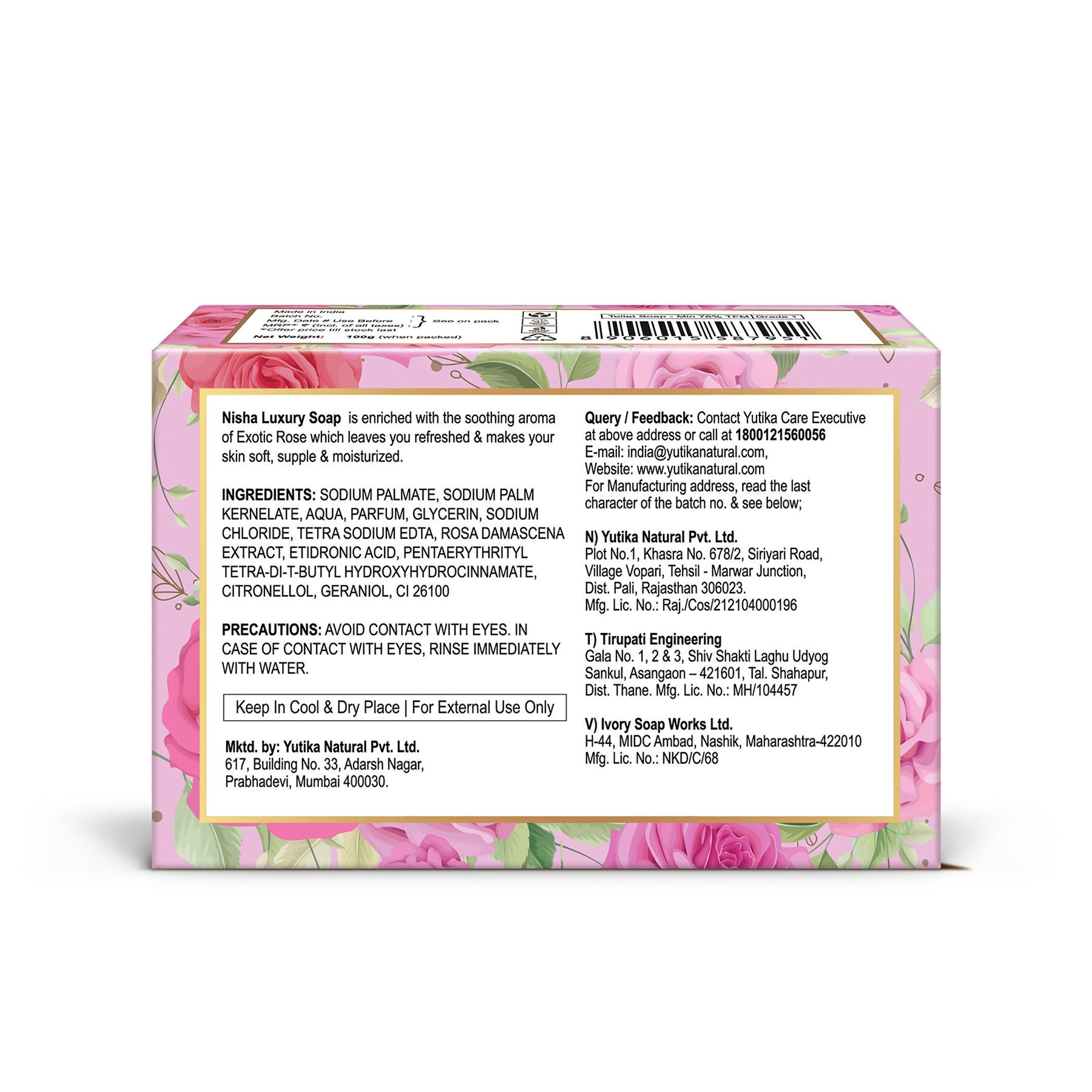 Nisha Soaps for Bath - Exotic Rose - Distacart