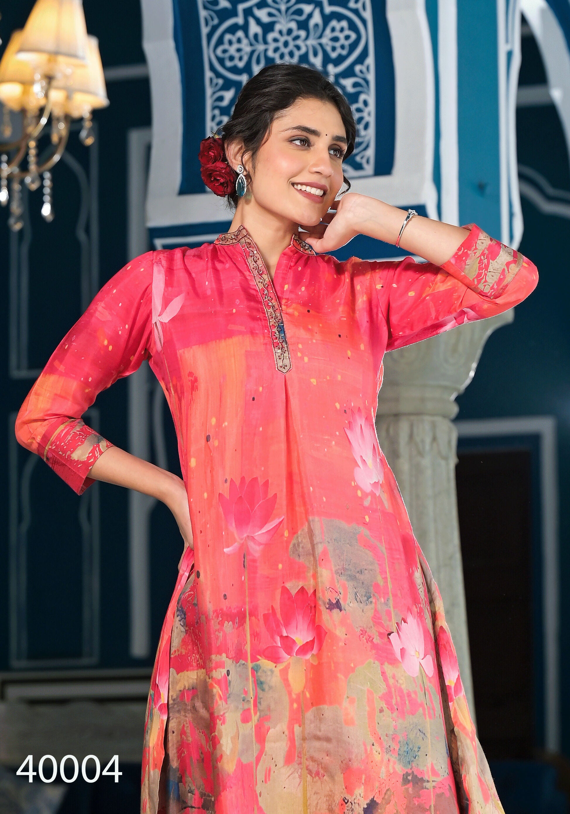 Designer Stylish Orange Pure Muslin Stitched Suit - Apoorva - Distacart