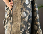 Thumbnail for Preksha Creation Banarasi Soft Silk Women Grey Saree - Distacart