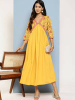 Thumbnail for Ahalyaa Women's Traditional wear Ethnic Dress - Mustard - Distacart