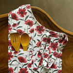 Thumbnail for Oak & Lily 100% Cotton Kitchen Apron-Red Poppy Flower - Dista