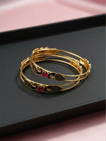 Thumbnail for NVR Women Set of 2 Gold Plated Handcrafted Kada Bangle - Distacart