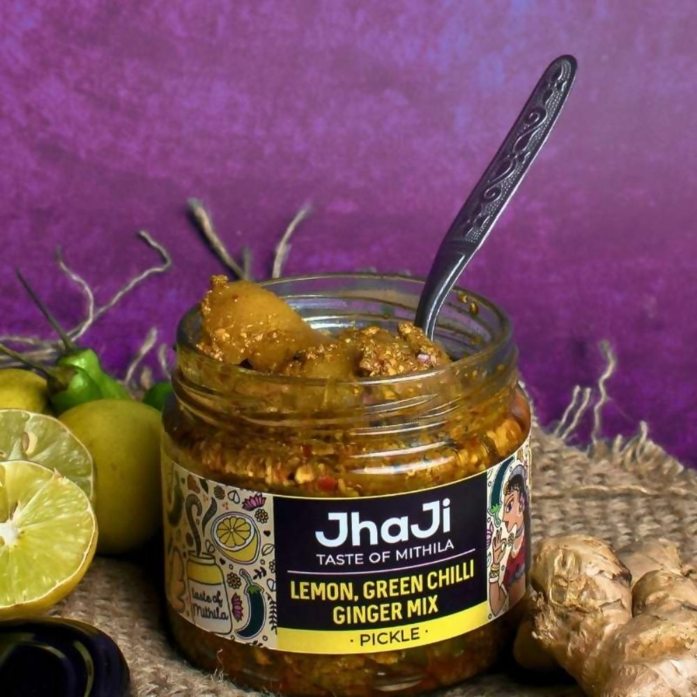 Jhaji Store Lemon, Ginger & Green Chilli Pickle - Distacart