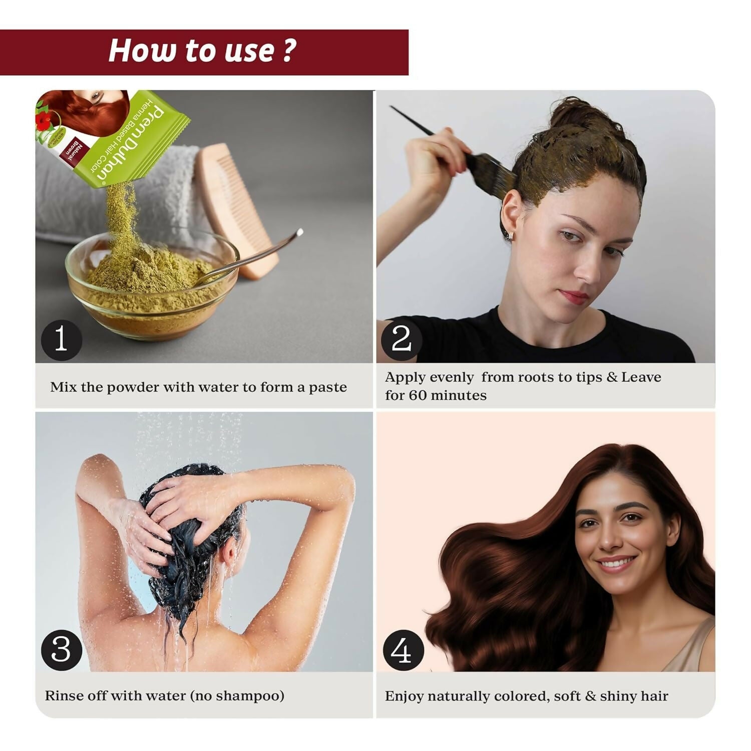 Prem Dulhan Natural Brown Henna Based Hair Color - Distacart