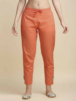 Thumbnail for Anubhutee Women's Cotton Regular Orange Kurta - Distacart